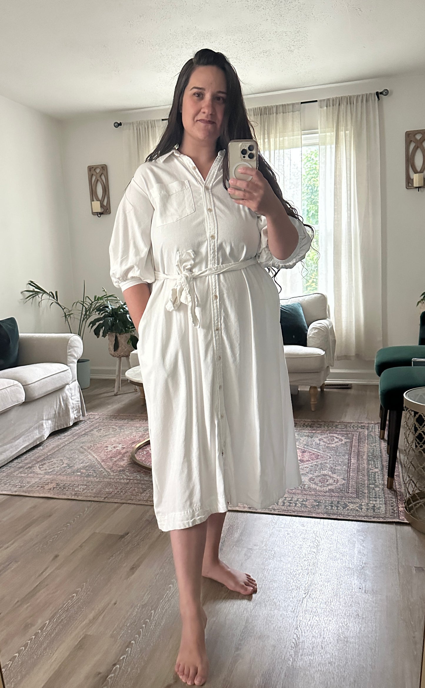 Cotton and Linen Button Down Dress