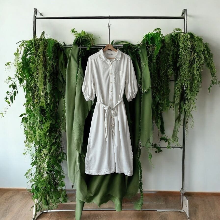 Cotton and Linen Button Down Dress