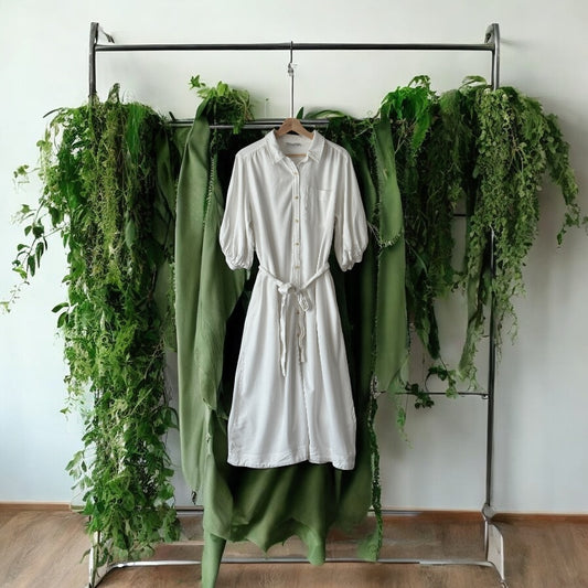Cotton and Linen Button Down Dress